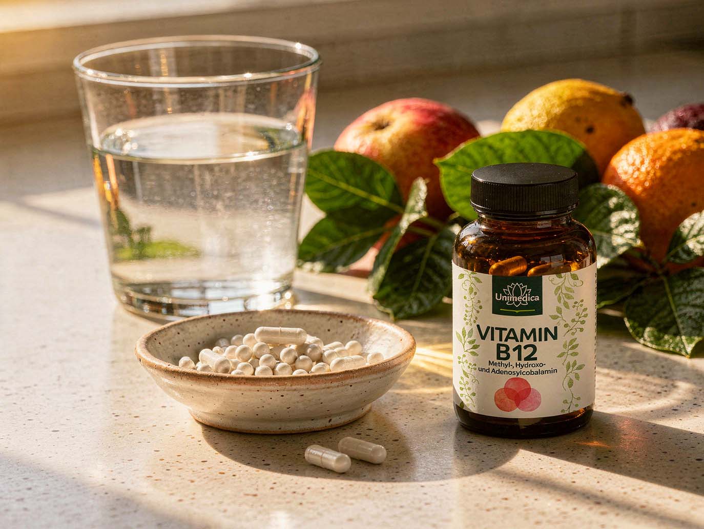 Vitamin B12  500 µg vitamin B12 per daily dose (1 capsule)  120 capsules  from Unimedica